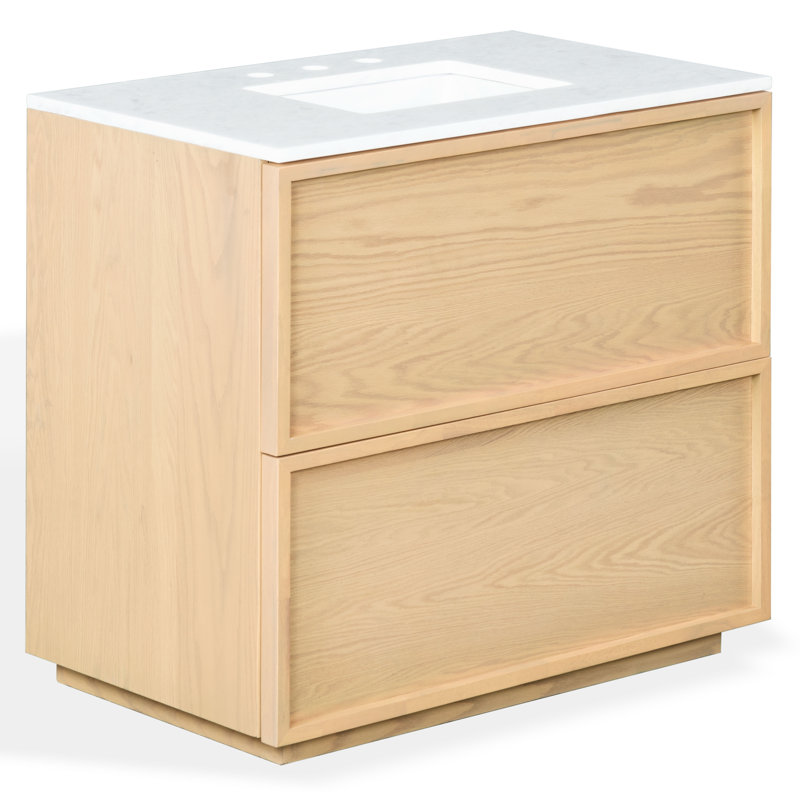 Meuble-lavabo simple 36 po Benajah, Naturel