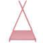 Lit plateforme en métal avec structure triangulaire, rose-1381251626
