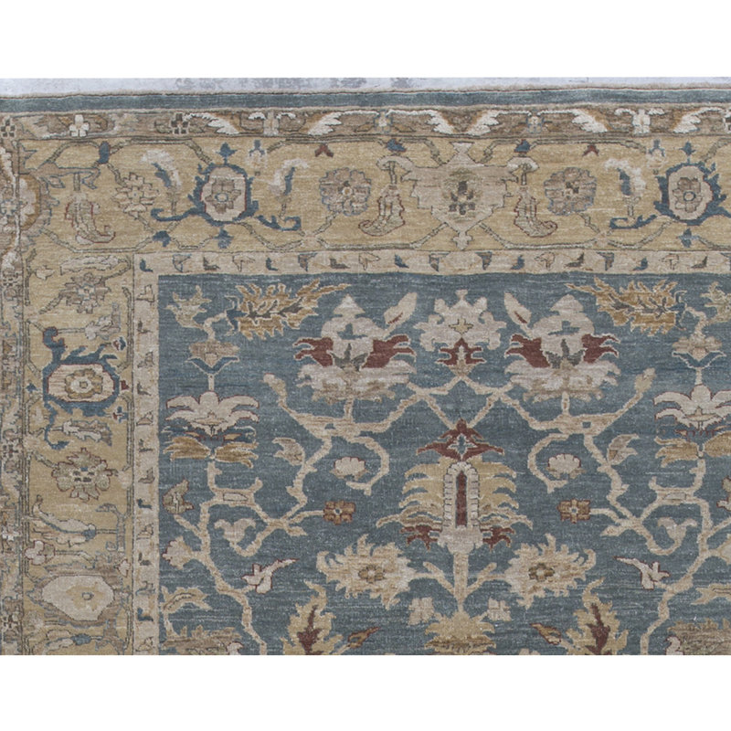 Ziegler Wool Oriental Area Rug in Blue/Beige/Green