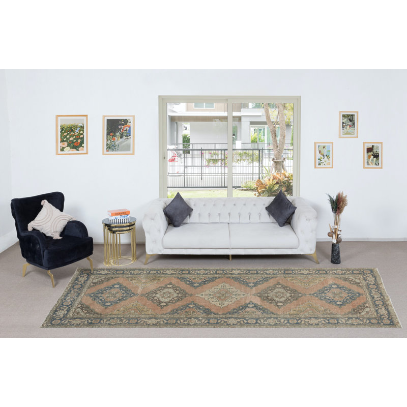 Tapis de couloir noué à la main pour couloir, tapis turc rétro Sille