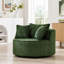 Oversized Round Swivel Accent Chair with Plush Upholstery and Matching Pillows for Cozy Living Room Relaxation-206323786