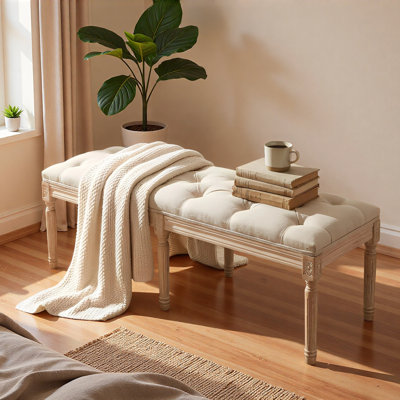 Banc de chambre tapissier vintage 47,2 po