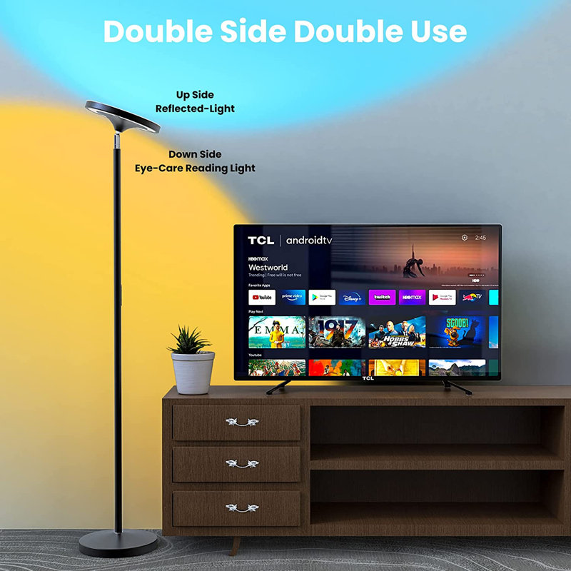 69'' Black LED Task Floor Lamp Set