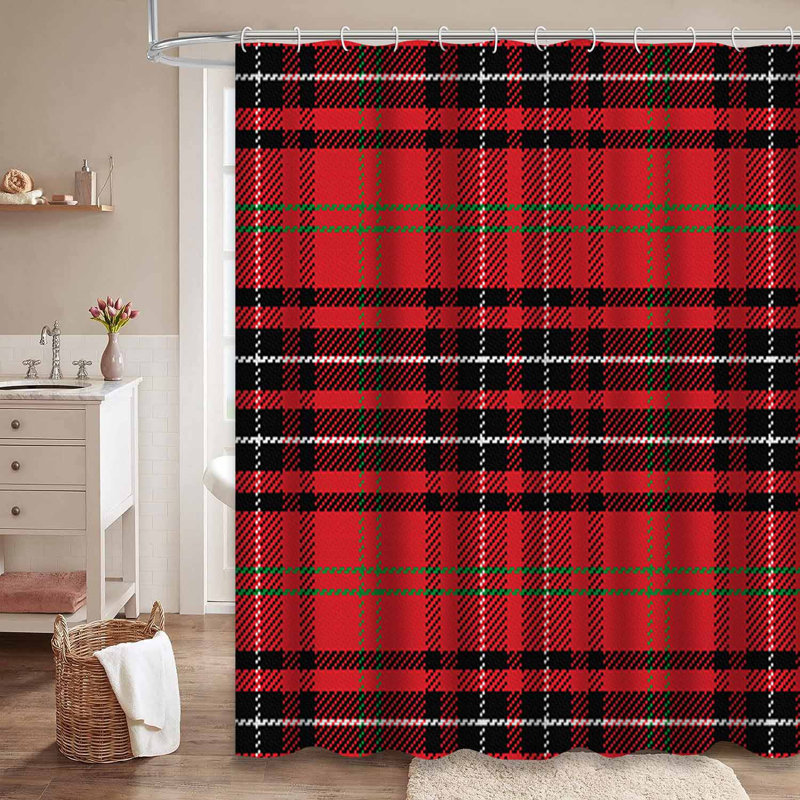 Rideau de douche Scottish Tartan, L 72 po x l 78 po