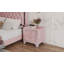 Table de chevet 2 tiroirs, pieds en métal, velours, rose Mid-Century-191816147