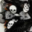 Couronne d'Halloween, crâne de corbeau et bougie