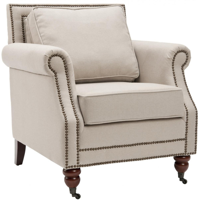 Fauteuil de 30 po de largeur Muhja, 100 % polyester beige, Brun
