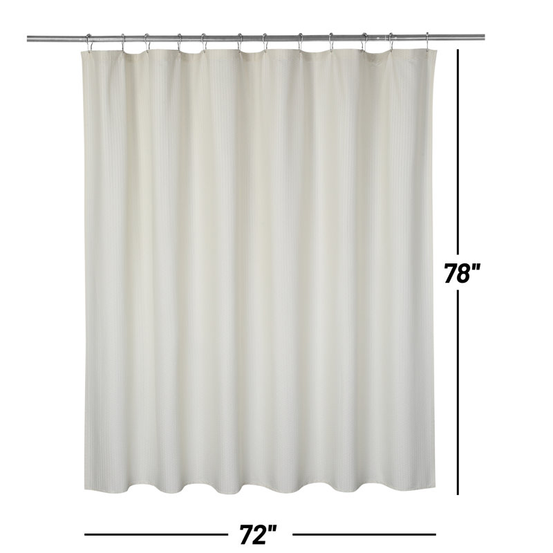 Rideau de douche Waffle Weave, 72 po x 78 po, très long, résistant à l'eau, microfibre, gaufré, crème, H 78 po x l 72 po