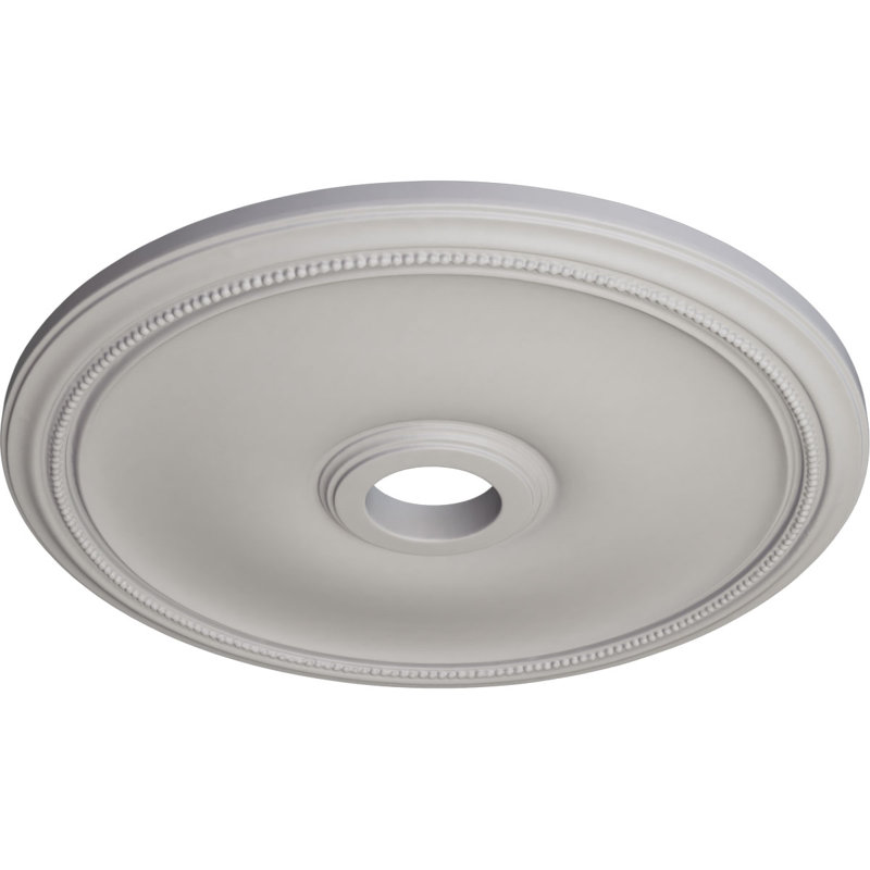 Médaillon de plafond Endurathane Milan, DE 24 1/2 po x P 3 1/2 po x P 1 po (convient aux auvents jusqu'à 4 5/8 po), fini craquelé acajou peint à la main
