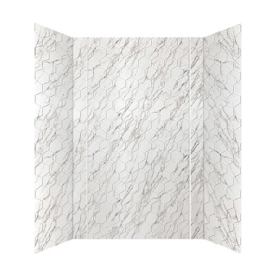 Hex Tile - Mirroflex - Tub and Shower Wall Panel