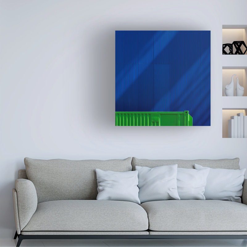 Art sur toile «ologa contre son bleu », H 35 po x l 35 po