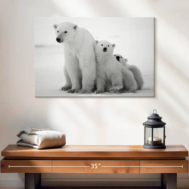 Famille d'ours polaires Brampt, H 16 po x l 24 po