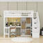 Lit mezzanine simple avec bureau, lumières DEL, tablettes de rangement et armoires-1334572560