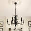 6-Lights Dimmable Ceiling Chandeliers with Leaf-348680312