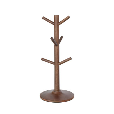 Porte-gobelet en bois de manguier, finition noyer