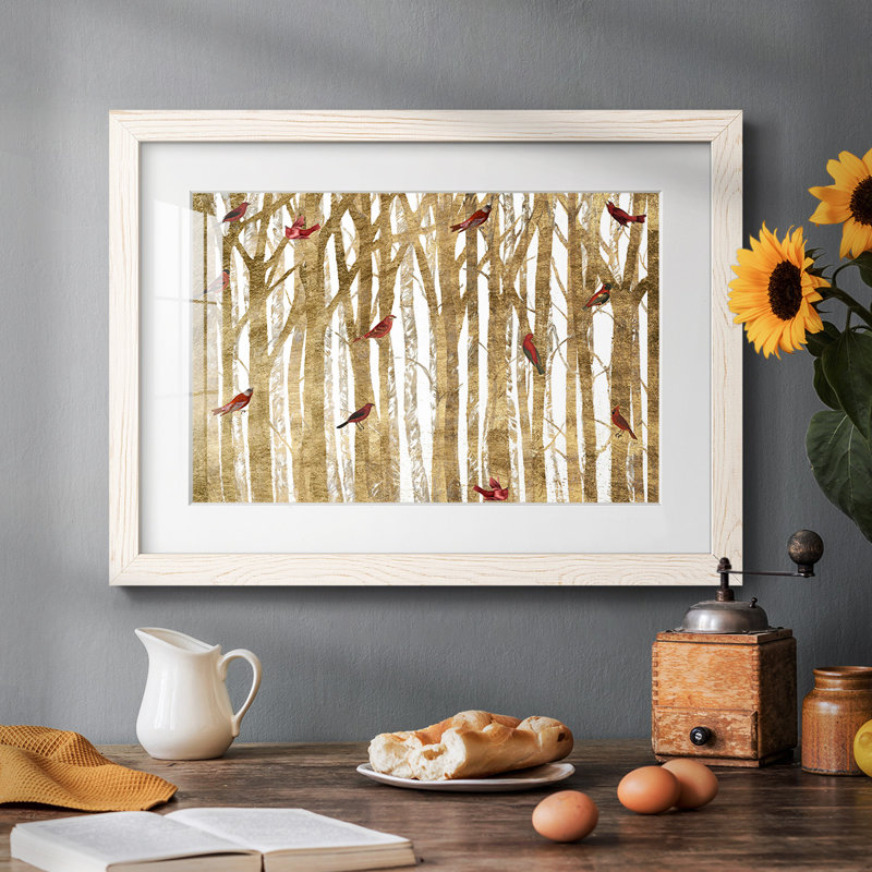 Red Bird Christmas Collection A - reproduction de cadre photo simple, H 18 po x l 26 po x P 1,5 po, Blanc