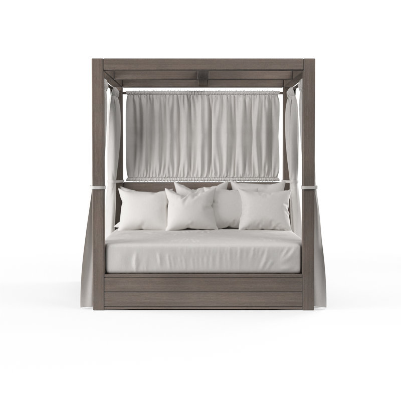Laguna Resort King Daybed in Canvas Flax, No Welt, Canvas Flax Sunbrella®, Brown