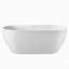 Baignoire autoportante en acrylique de 55 po, baignoire autoportante avec drain chromé Toe-Tap et trop-plein rainuré classique, certifié Cupc, blanc brillant