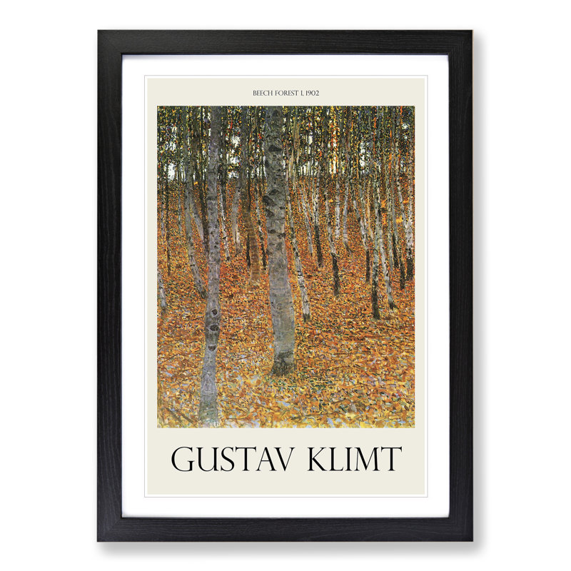 Beech Grove Forest Vol.2 by Gustav Klimt - Framed Print, Black Framed, 36cm H x 27cm W x 2cm D
