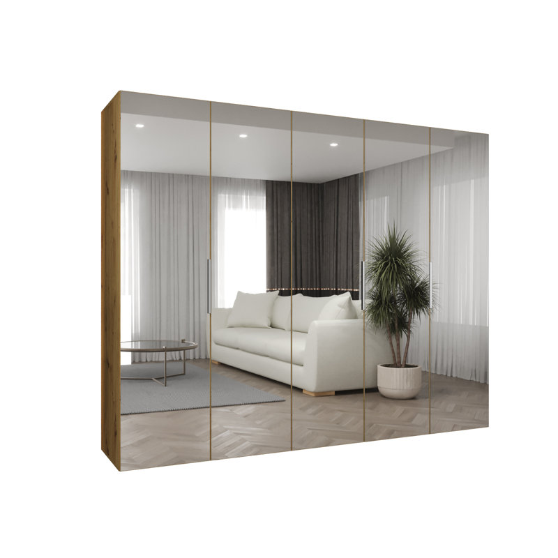 Manufactured Wood Wardrobe, artisan oak + handles: cashmere