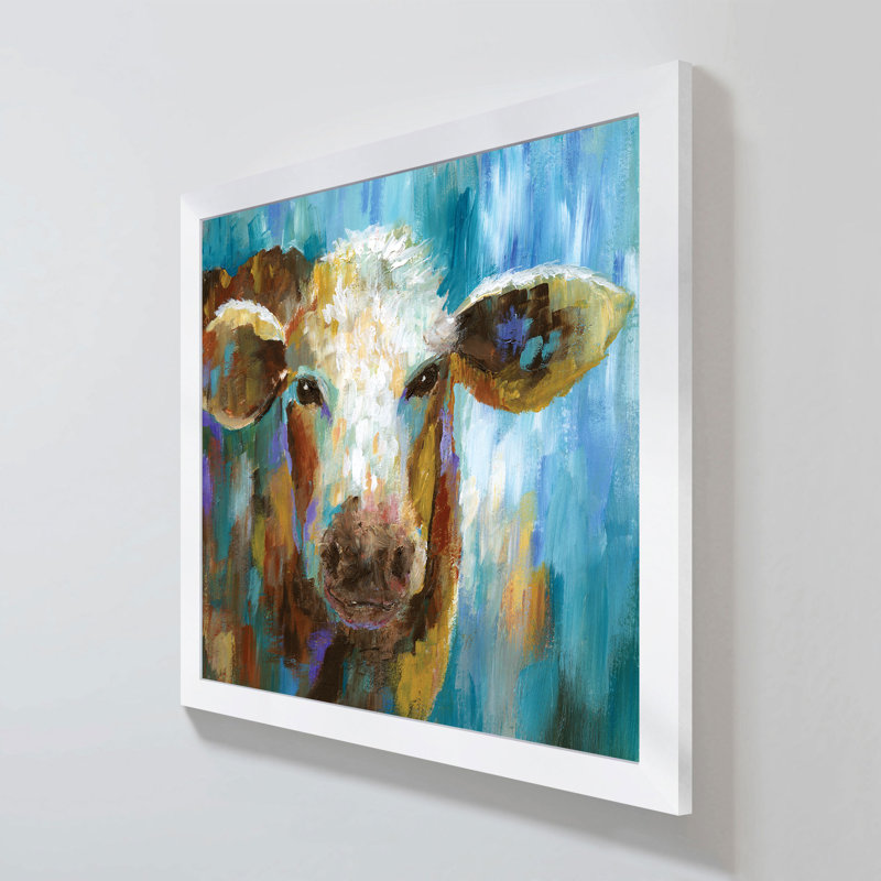 «LuLu Belle», reproduction de peinture acrylique, H 37,5 po x l 37,5 po x P 1 po, Cadre blanc