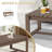 5-Person Brown Cedar Wood Gray Wicker Patio Outdoor Sofa Seating Group with Olefin Cushions, Rectangle Coffee Table-1076026048