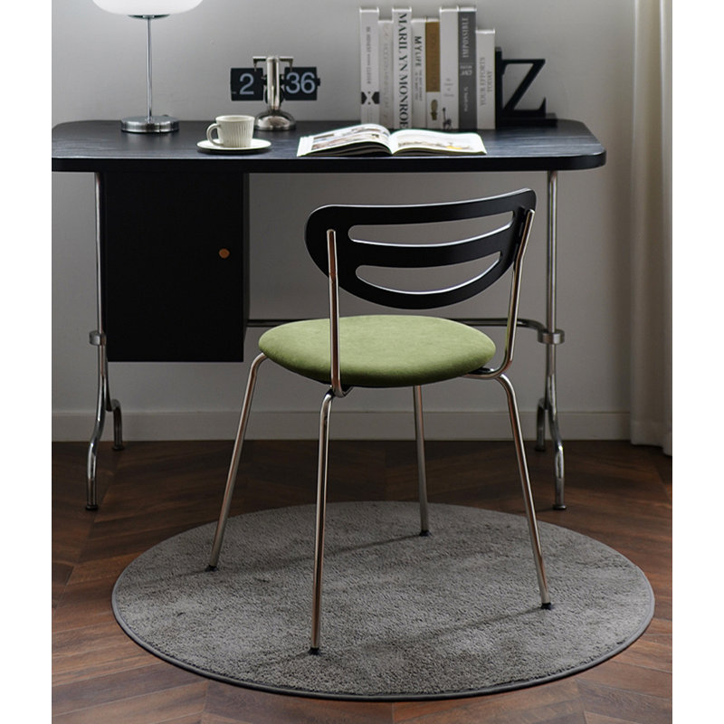 Chaise de salle à manger Retro, Vert, Noir, noir, noir, noir