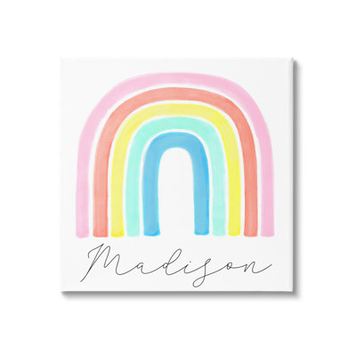 Art mural personnalisé pastel arc-en-ciel doux cmw-039