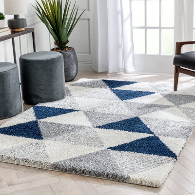 Arden Power Loom Navy Blue/Grey Rug