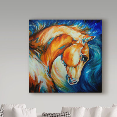 Duniya 'Stallion' Acrylic Painting Print on Wrapped Canvas