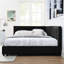 Cadre de lit double avec revêtement en velours - et inclus pour le salon de la chambre à coucher noir Taille confortable idéale pour la décoration
