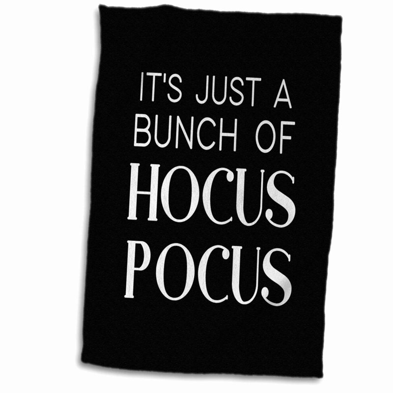 Hocus Pocus Magic Towel - White Lettering on Black