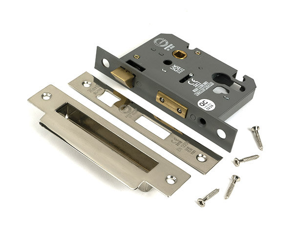 Polished Bronze 3" Euro Profile Sash Lock, Polished Nickel
