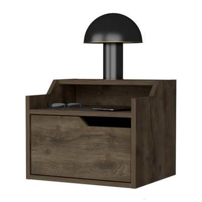 Table de chevet flottante à deux tablettes: une fusion de style et de fonctionnalité