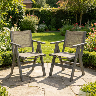  Ensemble de chaises de salle à manger d'extérieur 2 pièces, chaises de patio résistantes aux intempéries pour le jardin, gris anthracite
