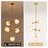 5-Light Dimmable Modern Sputnik Glass Chandelier