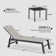 Deccani 64.17" Long Quilted Reclining Chaise Lounge Set with Table