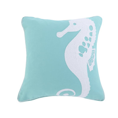 Del Ray Embroidered Seahorse Pillow