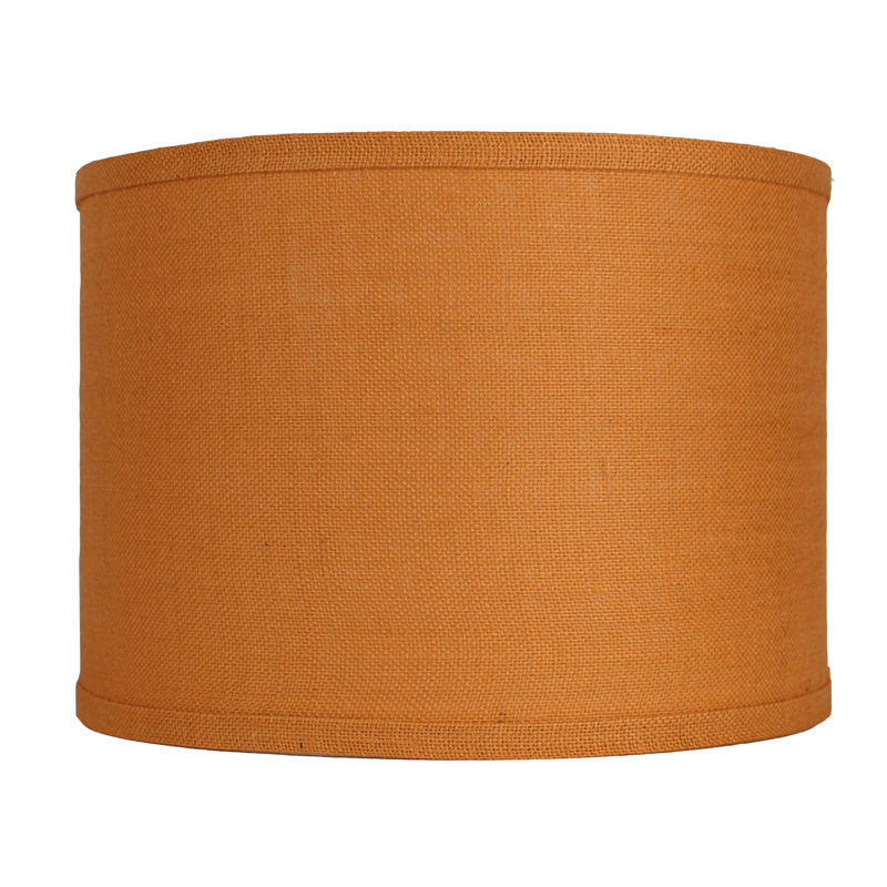 Ganya Burlap Drum Lamp Shade, Tangerine, 10" H x 14" W x 14" D