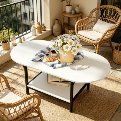 47.2"L X 23.6“W Extendable Outdoor Coffee Table
