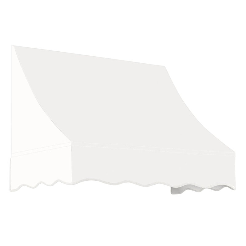 Awntech Nantucket Acrylic Fabric Fixed Awning, White, 44" H x 76.5" W x 36" D