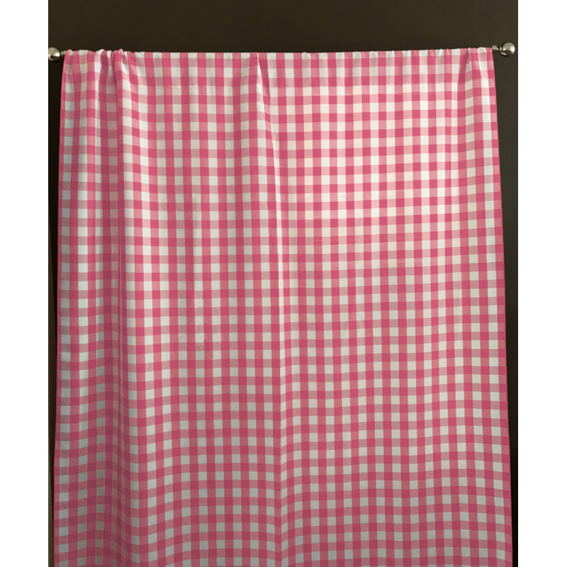 Panneau de rideau simple obscurcissant avec passe-tringle Lombard Gingham, 56 po x 96 po, Corail