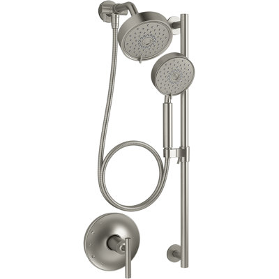 Kohler Purist Performance Showering Kit, 2.5 GPM Multifunction Showerhead and Handshower Package, Three Spray Settings