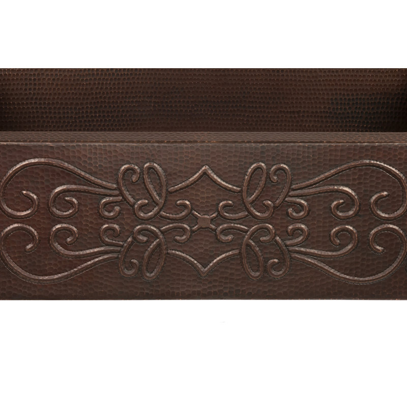 33" Hammered Copper Farmhouse Apron Front Kitchen Sink