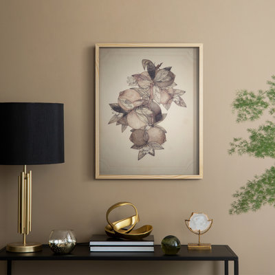 Impression florale vintage encadrée CCXIX - bois massif