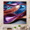Mauve et bleu fractal Wave III - impression d'art mural en métal fractal