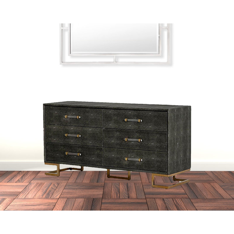 Commode double 6 tiroirs l 63 po