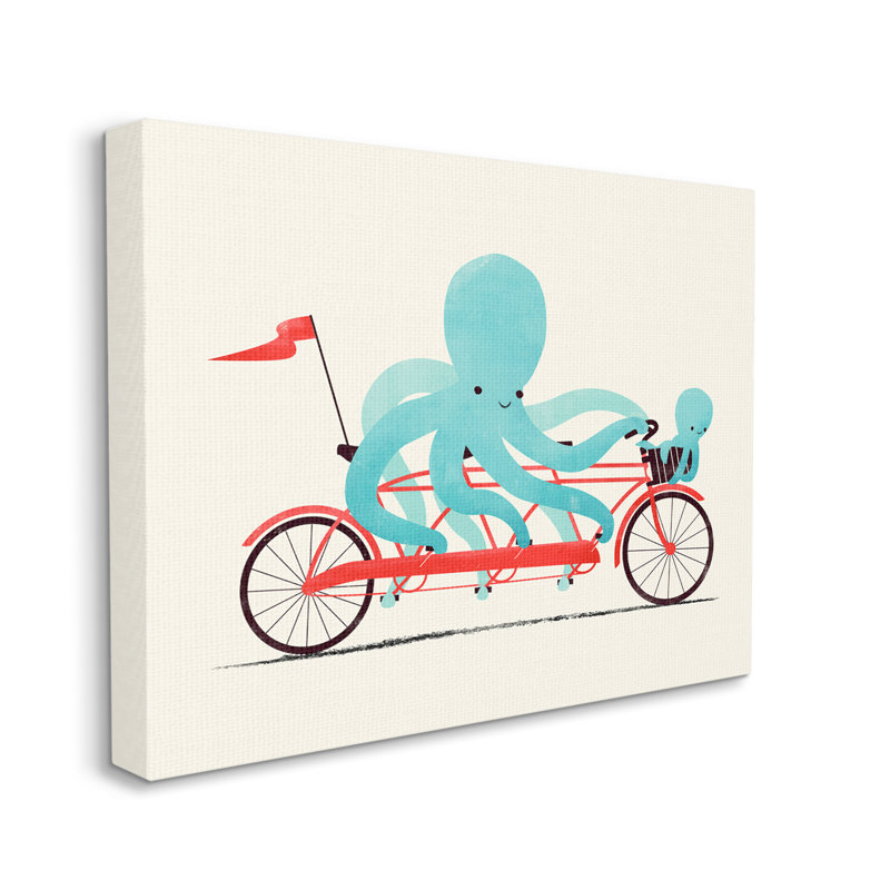 «Octopus Tandem vélos sur toile» par Jay Fleck, reproduction, H 24 po x l 30 po x P 1,5 po