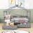 Saffir Wooden House Daybed with Two Drawers and Legs-61256903-61256888