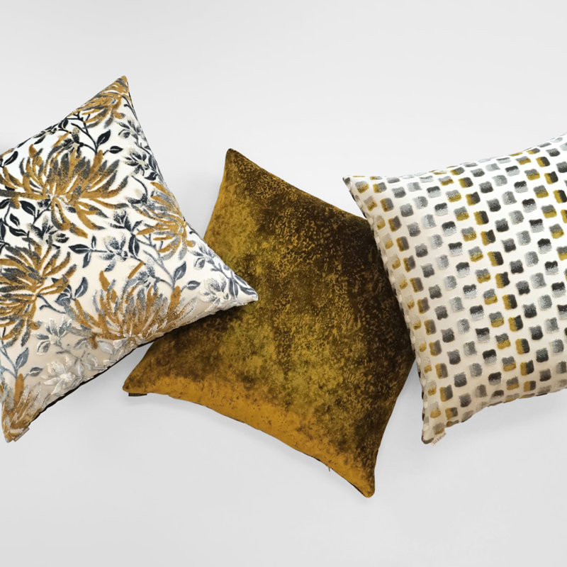 Sadah Pillow Cover & Insert, Mustard, Square 20"